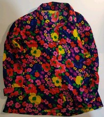 Miss Holly 38 Vintage Blouse Women’s Psychedelic Hippie Button Up Floral Acrylic