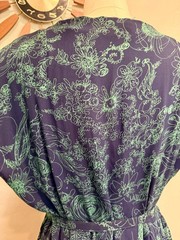 1940s Navy and Green Rayon Dress Volup