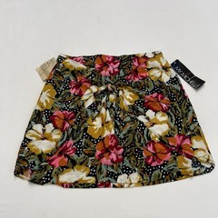 Vintage 90s My Michelle Mini Skirt Sz 11 Bow Accent Tropical Floral & Polka Dot