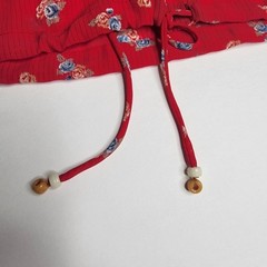 Vintage Diane Freis Blouse Top Multicolor Sleeveless Poly Georgette M / L Red