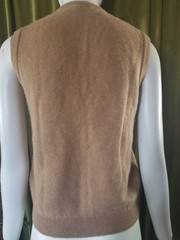 1970’s JAEGER UK cashmere Camel Hair Blend Cableknit Womens Vintage Vest sz S 34