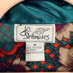 VTG Women’s M Satin Robe and Nightgown Set Teal Floral Boho 90s Retro
