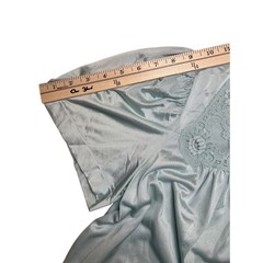 Lorraine Vintage Light Blue Lace Button Front Nightgown Housecoat Short Sleeve