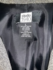 Studio 1940 Woman’s Blazer Jacket Vintage Size Large Black & White Wool Blend