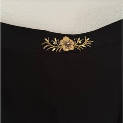 NWOT Vintage Black Floral Embroidered Embellished Pencil Skirt Women Plus Sz 18