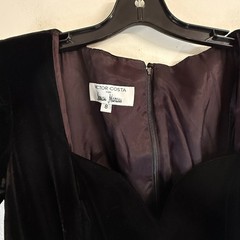 Victor Costa for Neiman Marcus Vintage Black Velvet A-Line Evening Gown Dress 8