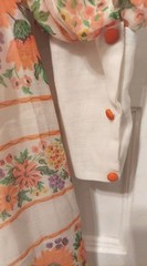 Vintage 70’s Handmade Orange & White Floral Long Prairie Maxi Lined Dress
