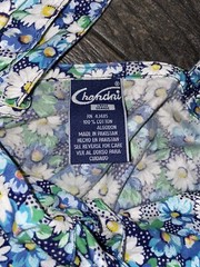 Vintage rockabilly Blue Green White Yellow Dress Daisy Skirt Pockets Size L 14
