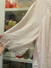 VINTAGE Shadow Line Pink Satin Bed Jacket M