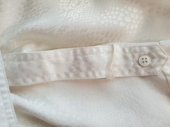 Vintage Alexandria White Snake Print Satin Blouse Epaulettes Hong Kong Size 4