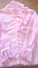 Saks 5th Ave Blush Pink Button Top Ruffle Old Money High Neck Collar Size Small