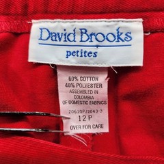 Vintage David Brooks Pants Women 12P PETITE Red Pleated High Rise Tapered Preppy