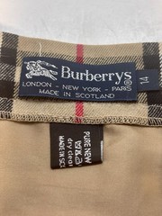 Vintage Burberrys Made In Scotland Nova Check Wool Wrap Kilt Skirt Buckles 14