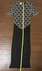 Vintage 100% Silk Laurence Kazar Black and Pearl Beaded Maxi Dress