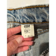 Levis 512 Slim Fit Vintage High Waisted Jeans Light Wash Made in USA 7 JR
