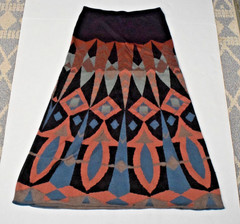 Vintage Skirt Peruvian Connection Size M 80s Pima Cotton Colorful Kaleidoscope