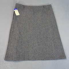 F. Slay Sport Vintage Wool Tweed A-Line Skirt Blue Brown Size 16 NWT Made in USA
