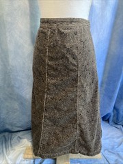 VTG 90s Y2K Croft & Barrow Tapestry Corduroy Paneled Midi Skirt Dark Academia 8