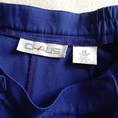 Vintage Stirrup Pants Chaus 10 – Blue High Waist Front Zip Poly Rayon Blend 80’s