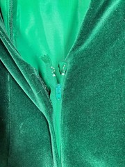 True Vintage House of Bianchi Green Velvet Party Dress Medium 28″ Waist 60s 70s