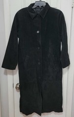 1990s Y2K Centigrade Vintage Suede Long Trench Coat Duster Size Small NWT