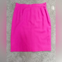 VINTAGE Yves Saint Laurent – Pink, Lightweight Wool Pencil Skirt – US 12 – NWT