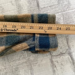 Woolrich VTG 1970s Tan Blue Plaid Wool Flannel Cabincore Button Shacket Shirt 18