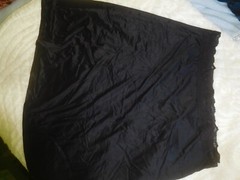 NWOT! Vassarette Lace Trimmed Waist Stretch Half Slip 23.5″ Black Size L
