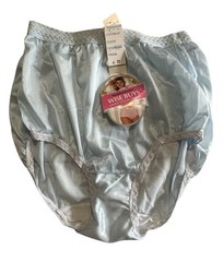 NEW Vtg Maidenform Wise Buys Nylon Granny Brief Panties Sz 6 Lace Trim Light Blu