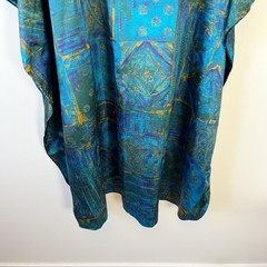 Vintage Winlar Floral Print Satin Kaftan Dress Mumu One Size Women’s Relaxed Fit