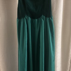 Vintage House of Bianchi Emerald Green Velvet & Taffeta Dress 80’s Sweetheart