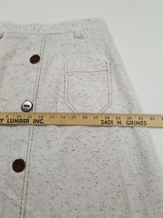 Vintage 60s Womens Dress Suit 2 Piece Skirt Top Button Long Sleeve Double Knit