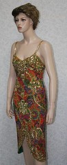 Jasdee Vintage Beaded & Sequins Dress Hand Work & Hand Print On Silk Style 5034L