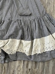 VTG 70s Gunne Sax Gingham Maxi Prairie Dress Juliet Sleeves Cottagecore