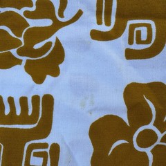 Vintage 60s 70s Muu Muu Dress Empire Waist Tiki Print Made In Hawaii Women’s M