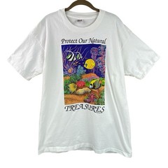 Vintage Protect Coral Reef T-Shirt Size XL 1990’s White