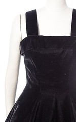 Vintage 1950s 50s SUZY PERETTE Black Velvet Dress Holiday Party Formal Gown
