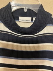 296 Croft & Barrow Vintage 90s Women’s Striped Mock Neck Sweater Size Large