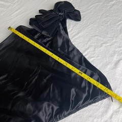 VTG Vamp Steppin’ Out 80s Black Taffeta Bow Ruffle Dress XS Whimsigoth Coquette