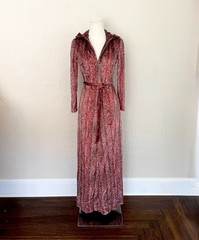 Vintage 1970s Velour Hooded Maxi Dress Witchy Disco Goddess by Carlye