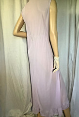 Vintage negligee Nightgown semi sheer Nylon sleeveless 52 France XL lavender 60s