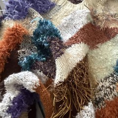 Vintage Patchwork Fur Sweater 80’s Women’s Small