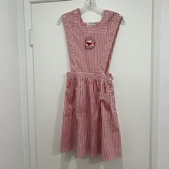 Vintage Candy Striper Hospital Uniform w/ Patch Nurse Pinafore Dress Size 10