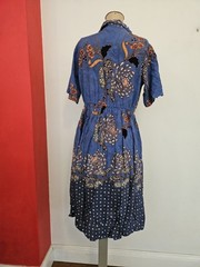 Vintage Batik Suryono Asia Indonesia Boho 60s 70s Cotton Dress Hippie Size S-M