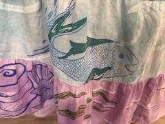 Vintage Ramona Rull Cotton Dress Size LXL Hawaii Tropic Coral-batik-boho-hip