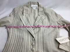 Audacity Blazer Womens Small Khaki Striped Linen Cotton Jacket New MFC230407/BB1
