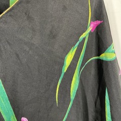 VTG Winlar kaftan dress in a black, pink, and green floral print One Size Mumu