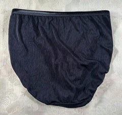 Vintage VANITY FAIR Panties Black Size 5/S Bikini Shimmer Nylon Spandex 16345