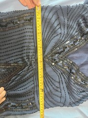Vintage 1920s Style Silk Flapper Dress Beaded Sequin Gatsby Party Blue XS UK 8