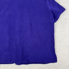 Vintage Units Top Women Size XL Purple Collared Short Sleeve Poly Made in USA